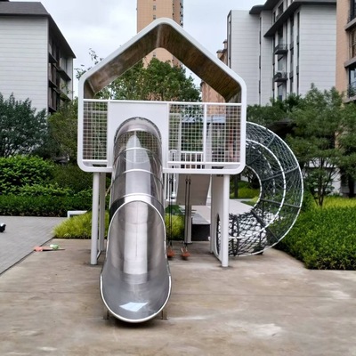 地产游乐设备房子造型组合滑梯
