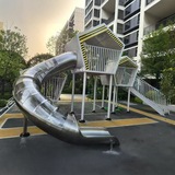 地产无动力游乐设备非标定制房子造型组合滑梯