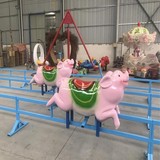 景区网红小猪快跑亲自骑猪比赛 暖场户外农庄秋千跷跷板无动力设备