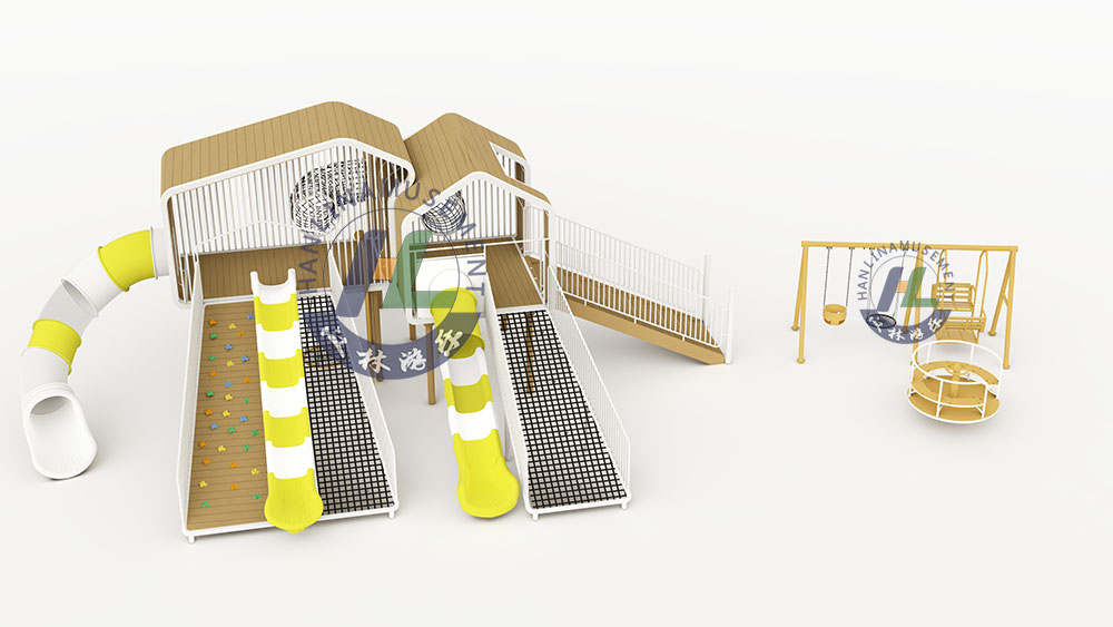 木屋造型组合滑梯