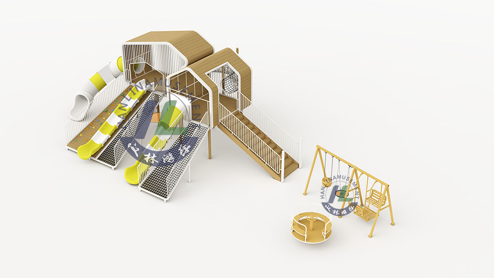 木屋造型组合滑梯