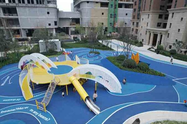 地产非标定制花朵造型廊架滑梯